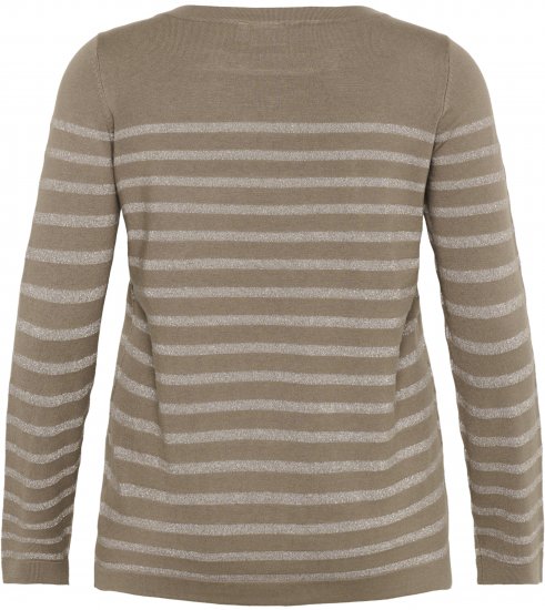 Kaffe Curve Linia Boatneck Pullover Morel Melange with Silver Lurex - Pulovere tricotate - 