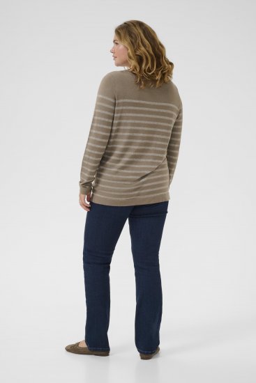 Kaffe Curve Linia Boatneck Pullover Morel Melange with Silver Lurex - Pulovere tricotate - 