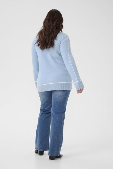 Kaffe Curve Jina Knit Pullover Powder Blue Melange - Pulovere tricotate - 
