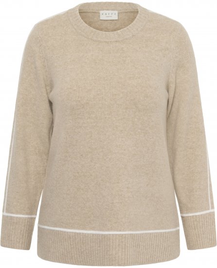 Kaffe Curve Jina Knit Pullover Feather Grey Melange - Pulovere tricotate - 