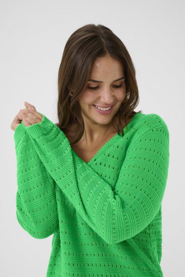 Kaffe Curve Metty Pullover Bright Green - Pulovere tricotate - 