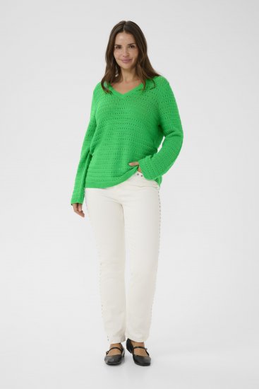 Kaffe Curve Metty Pullover Bright Green - Pulovere tricotate - 