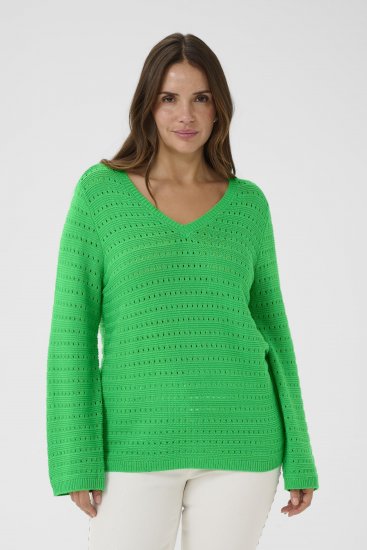 Kaffe Curve Metty Pullover Bright Green - Pulovere tricotate - 