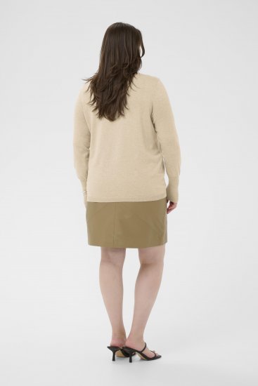 Kaffe Curve Lizzy Long Sleeve Pullover Feather Grey Melange - Pulovere tricotate - 