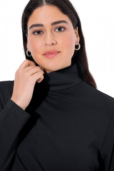 Ulla Popken Basic Long Sleeve Slim Fit Turtleneck Black - Pulovere & hanorace - Bluze, Hanorace & Tricotaje Comode