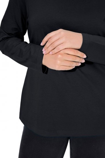 Ulla Popken Basic Long Sleeve Slim Fit Turtleneck Black - Pulovere & hanorace - Bluze, Hanorace & Tricotaje Comode