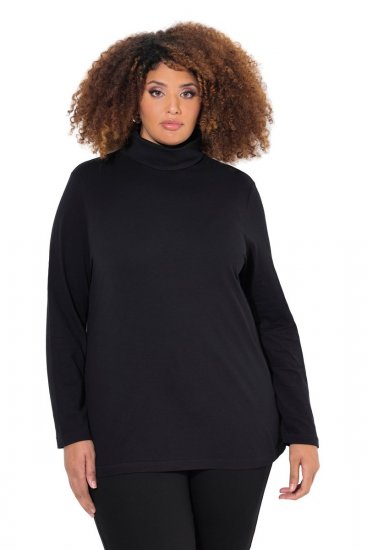Ulla Popken Basic Long Sleeve Slim Fit Turtleneck Black - Pulovere & hanorace - Bluze, Hanorace & Tricotaje Comode