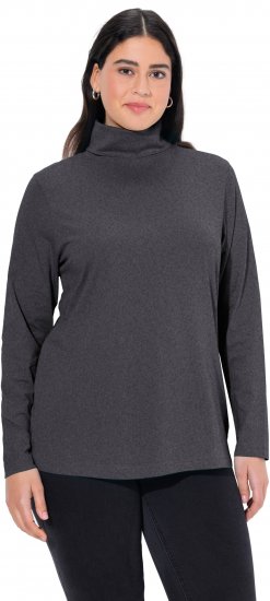 Ulla Popken Basic Long Sleeve Slim Fit Turtleneck Charcoal Grey Melange - Pulovere & hanorace - 