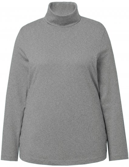 Ulla Popken Basic Long Sleeve Slim Fit Turtleneck Light Grey Melange - Pulovere & hanorace - 