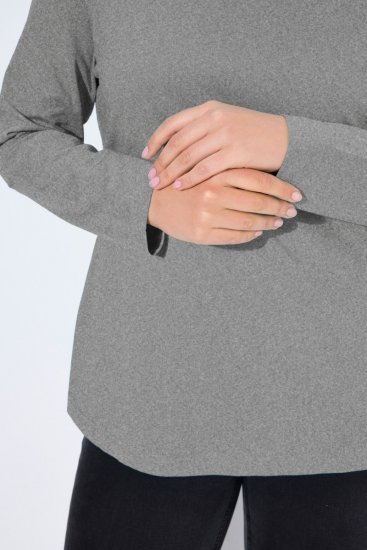 Ulla Popken Basic Long Sleeve Slim Fit Turtleneck Light Grey Melange - Pulovere & hanorace - Bluze, Hanorace & Tricotaje Comode