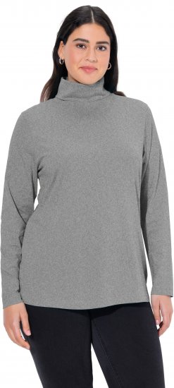 Ulla Popken Basic Long Sleeve Slim Fit Turtleneck Light Grey Melange - Pulovere & hanorace - 