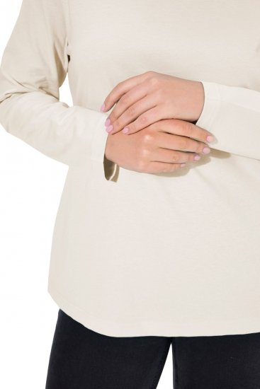 Ulla Popken Basic Long Sleeve Slim Fit Turtleneck Natural - Pulovere & hanorace - Bluze, Hanorace & Tricotaje Comode