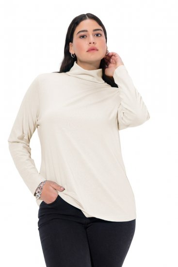 Ulla Popken Basic Long Sleeve Slim Fit Turtleneck Natural - Pulovere & hanorace - Bluze, Hanorace & Tricotaje Comode