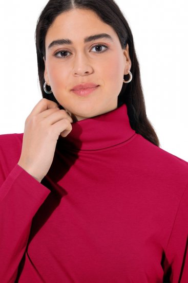 Ulla Popken Basic Long Sleeve Slim Fit Turtleneck Red - Pulovere & hanorace - Bluze, Hanorace & Tricotaje Comode