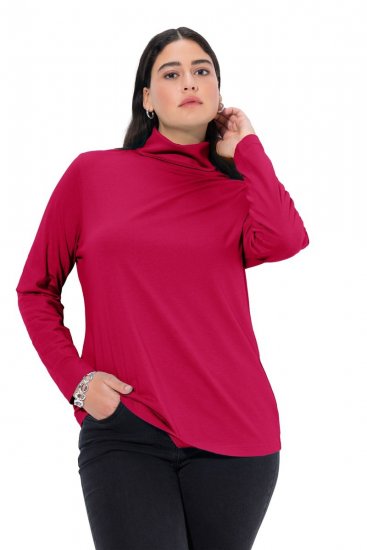 Ulla Popken Basic Long Sleeve Slim Fit Turtleneck Red - Pulovere & hanorace - Bluze, Hanorace & Tricotaje Comode