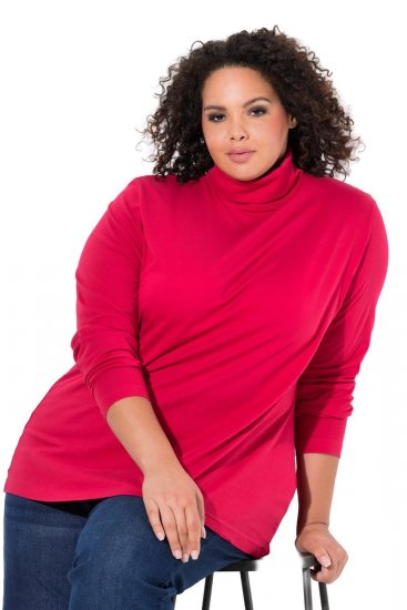 Ulla Popken Basic Long Sleeve Slim Fit Turtleneck Red - Pulovere & hanorace - Bluze, Hanorace & Tricotaje Comode