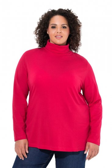 Ulla Popken Basic Long Sleeve Slim Fit Turtleneck Red - Pulovere & hanorace - Bluze, Hanorace & Tricotaje Comode