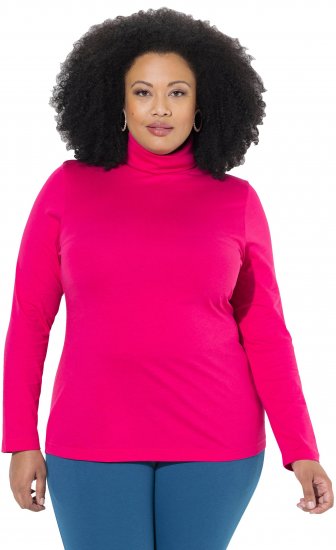 Ulla Popken Basic Long Sleeve Slim Fit Turtleneck Red Pink - Pulovere & hanorace - 
