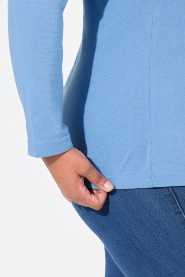 Ulla Popken Basic Long Sleeve Slim Fit Turtleneck Light Cornflower - Pulovere & hanorace - Bluze, Hanorace & Tricotaje Comode