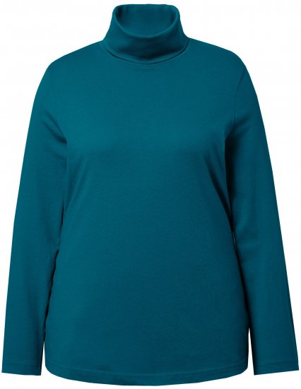 Ulla Popken Basic Long Sleeve Slim Fit Turtleneck Cerulean - Pulovere & hanorace - 