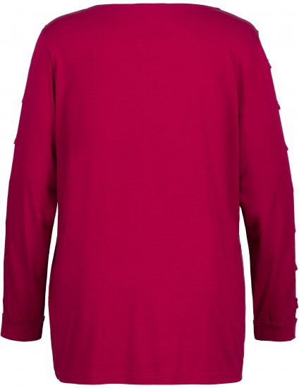 Ulla Popken Rhinestone Accent Statement Cutout Sleeve Stretch Knit Top Wine Red - Tricouri imprimate pentru femei - 