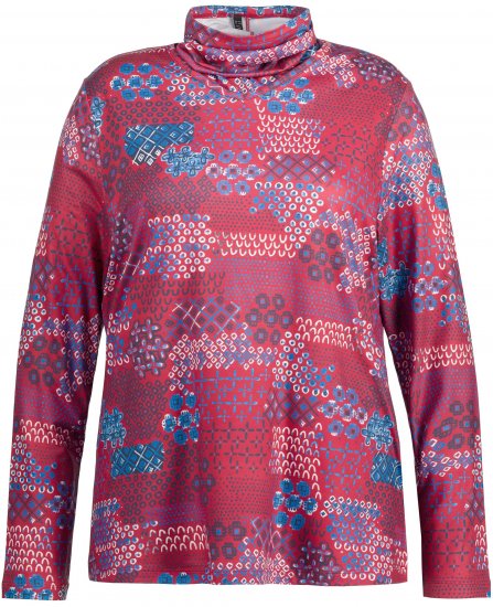 Ulla Popken Graphic Print Recycled Polyester Quick Dry Stretch Top Salsa Red - Tricouri imprimate pentru femei - 