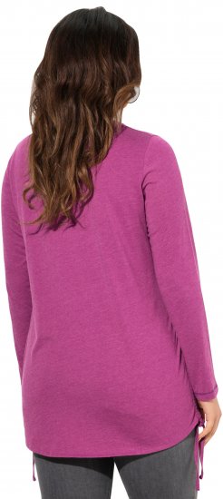 Ulla Popken Tie Hem Long Sleeve Graphic Tee Berry - Tricouri imprimate pentru femei - 