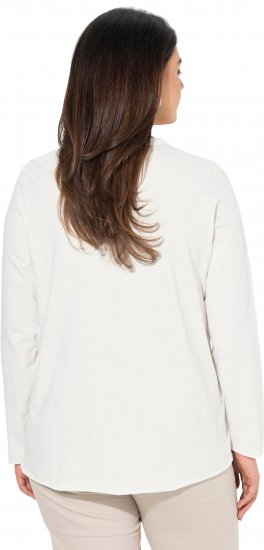 Ulla Popken Star Long Sleeve Graphic Tee Off-White - Tricouri imprimate pentru femei - 