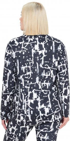 Ulla Popken Quick Drying Abstract Print Tee Black - Tricouri imprimate pentru femei - 