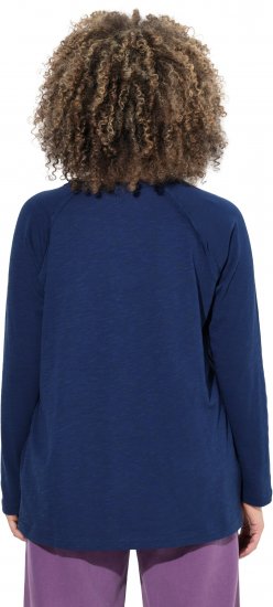 Ulla Popken Inverted Seam Long Sleeve Graphic Tee Ink Blue - Tricouri - 