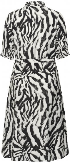 Kaffe Curve Alia Shirt Dress Black Chalk Animal - Rochii midi - 