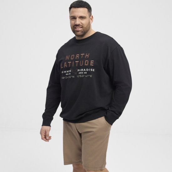 North Latitude Sweatshirt Black - Pulovere & hanorace - Pulovere & Hanorace Bărbați Mărimi Mari