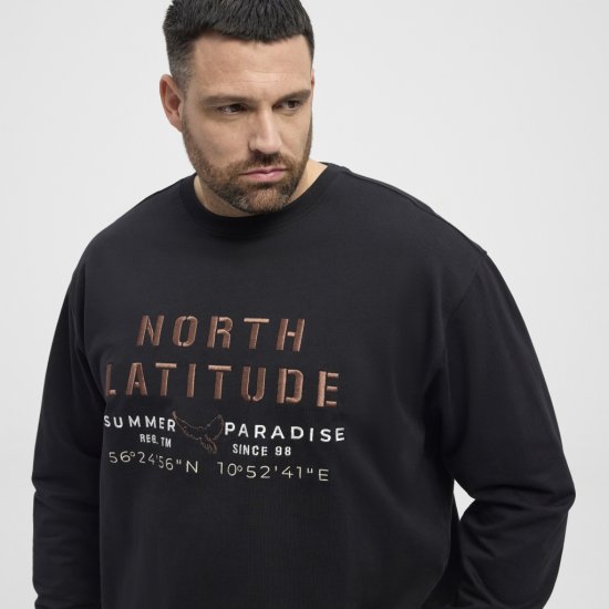 North Latitude Sweatshirt Black - Pulovere & hanorace - Pulovere & Hanorace Bărbați Mărimi Mari