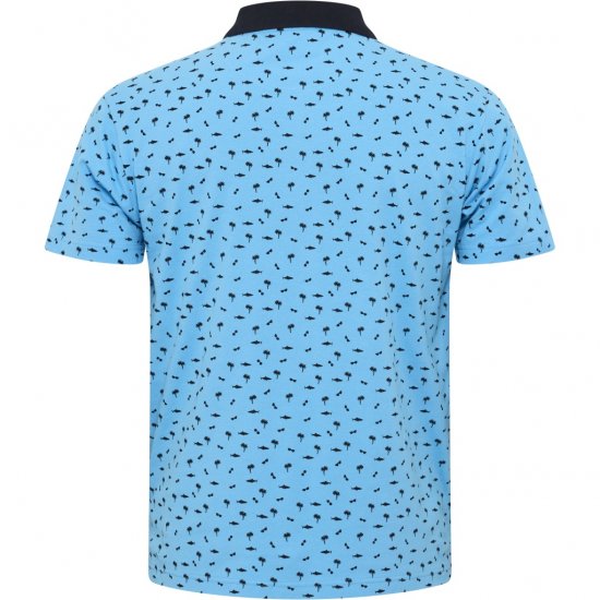 North Latitude Polo Pique Printed Turquoise - Tricouri polo - Tricouri Polo Bărbați Mărimi Mari