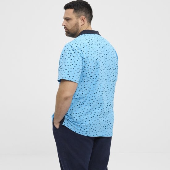 North Latitude Polo Pique Printed Turquoise - Tricouri polo - Tricouri Polo Bărbați Mărimi Mari