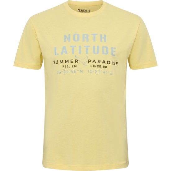 North Latitude T-Shirt Printed Short Sleeve Yellow - Tricouri - Tricouri Bărbați Mărimi Mari