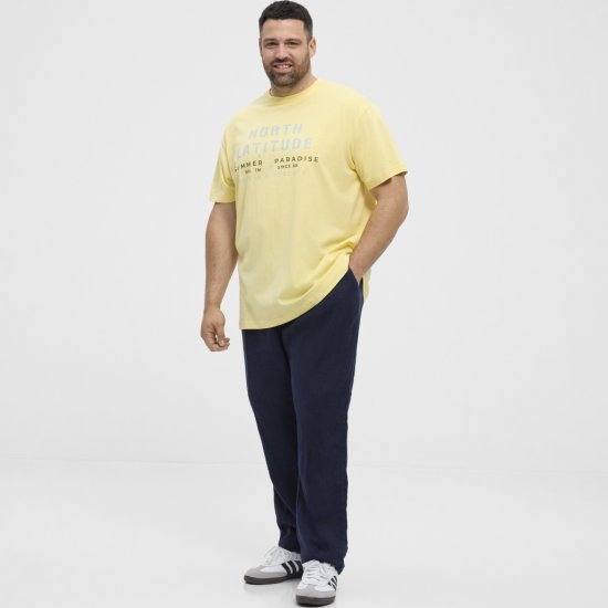 North Latitude T-Shirt Printed Short Sleeve Yellow - Tricouri - Tricouri Bărbați Mărimi Mari