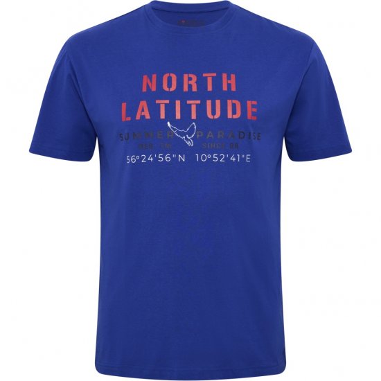 North Latitude T-shirt Printed Short Sleeve Blue - Tricouri - Tricouri Bărbați Mărimi Mari