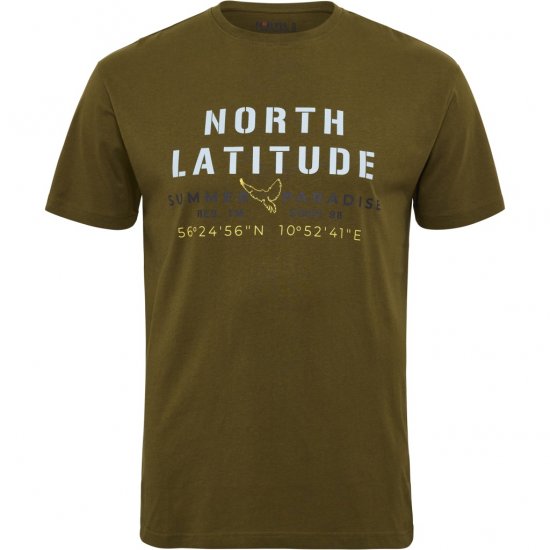 North Latitude T-Shirt Printed Short Sleeve Green - Tricouri - Tricouri Bărbați Mărimi Mari