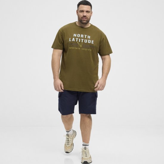 North Latitude T-Shirt Printed Short Sleeve Green - Tricouri - Tricouri Bărbați Mărimi Mari