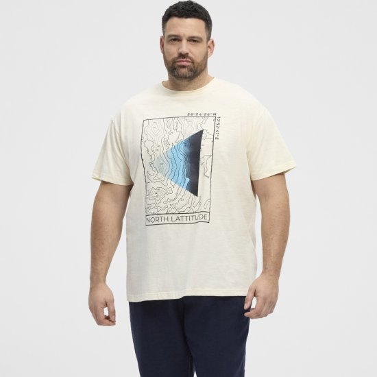 North Latitude T-shirt Printed Short Sleeve Off-White - Tricouri - Tricouri Bărbați Mărimi Mari