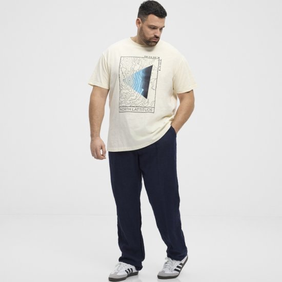 North Latitude T-shirt Printed Short Sleeve Off-White - Tricouri - Tricouri Bărbați Mărimi Mari