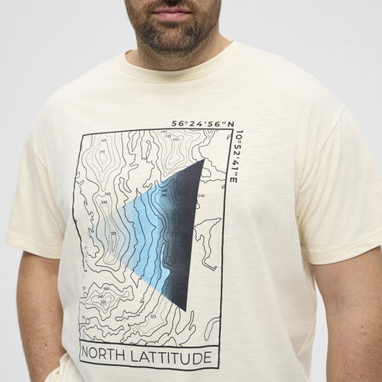 North Latitude T-shirt Printed Short Sleeve Off-White - Tricouri - Tricouri Bărbați Mărimi Mari