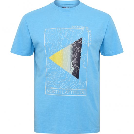North Latitude T-Shirt Printed Turquoise - Tricouri - Tricouri Bărbați Mărimi Mari