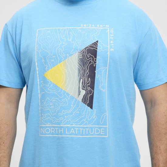 North Latitude T-Shirt Printed Turquoise - Tricouri - Tricouri Bărbați Mărimi Mari