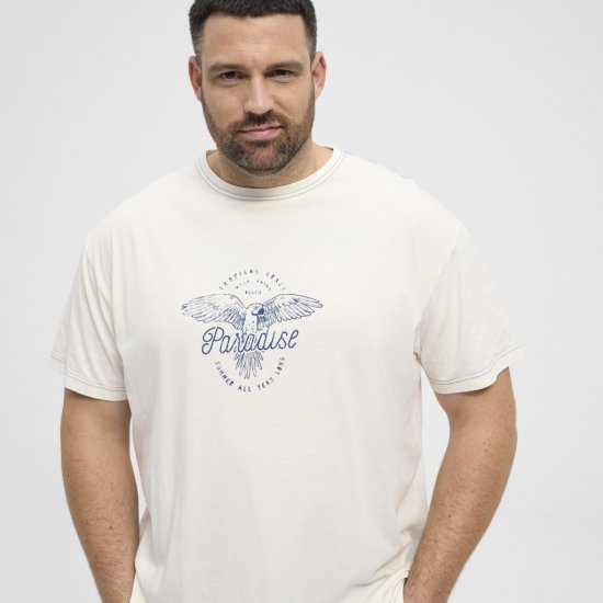 North Latitude T-Shirt Printed Short Sleeve White - Tricouri - Tricouri Bărbați Mărimi Mari
