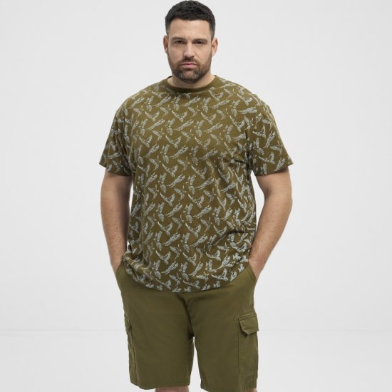 North Latitude T-shirt Allover Printed Green - Tricouri - Tricouri Bărbați Mărimi Mari