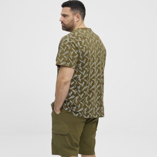 North Latitude T-shirt Allover Printed Green - Tricouri - Tricouri Bărbați Mărimi Mari