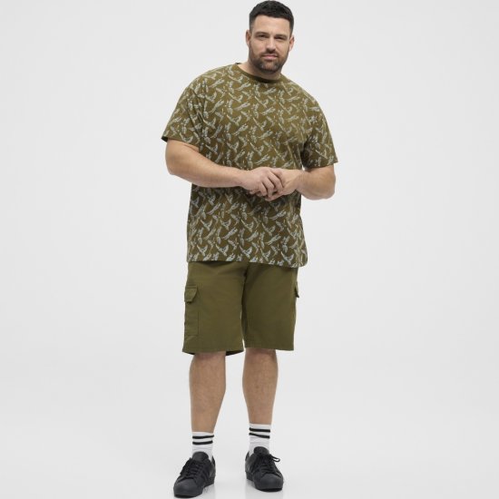 North Latitude T-shirt Allover Printed Green - Tricouri - Tricouri Bărbați Mărimi Mari
