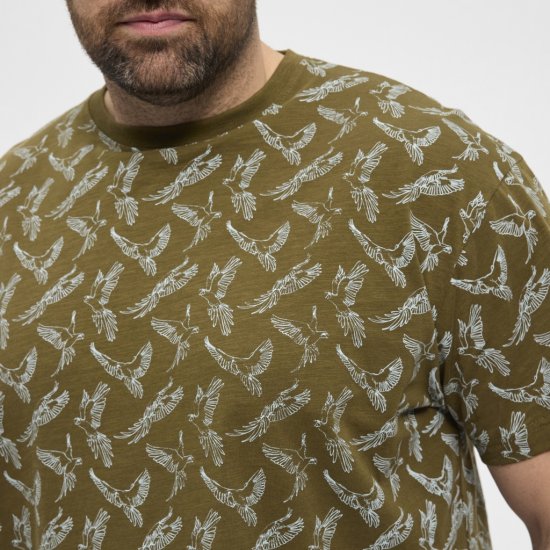 North Latitude T-shirt Allover Printed Green - Tricouri - Tricouri Bărbați Mărimi Mari
